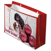 聖降誕祭の盛大な祝いを言えCKCS抱き枕 ラージペーパーバッグ (正面アングル)