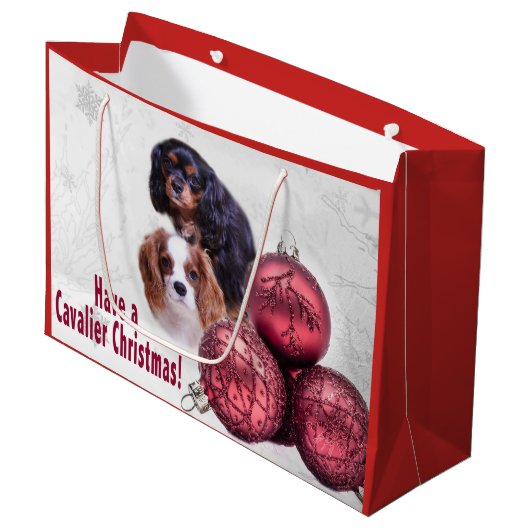 聖降誕祭の盛大な祝いを言えCKCS抱き枕 ラージペーパーバッグ (正面アングル)