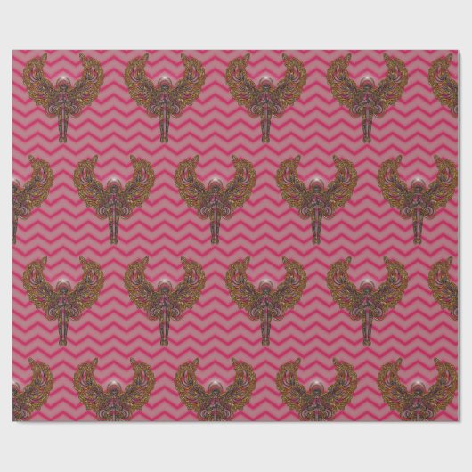 聖降誕祭の神のお守りを持つ天使達 ラッピングペーパー (フラット)