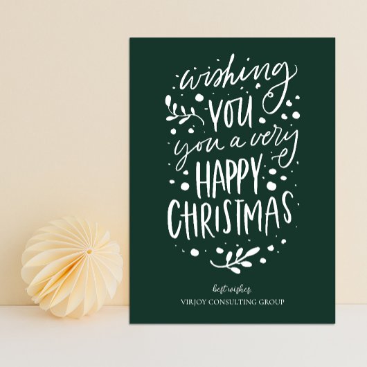 聖降誕祭の緑の台本のビジネスを楽しんでほしい シーズンカード