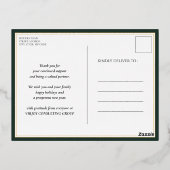 聖降誕祭の緑の台本のビジネスを楽しんでほしい 箔シーズンポストカード (裏面)