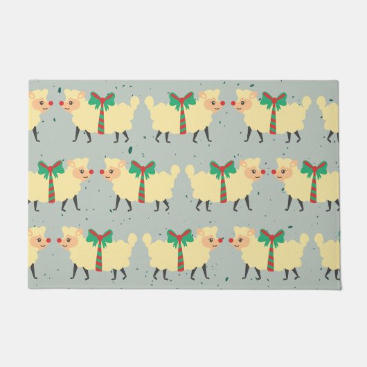 聖降誕祭の羊 ドアマット (正面)