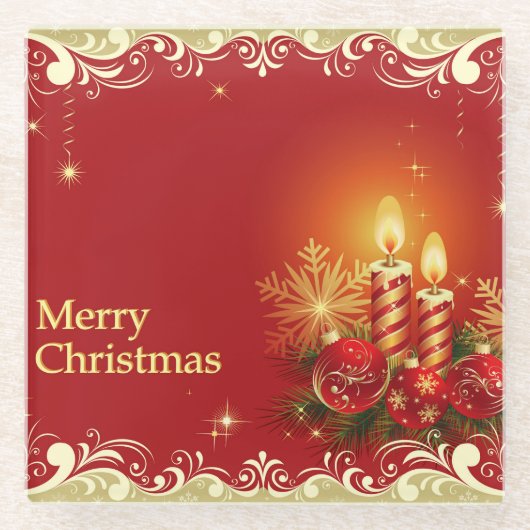 聖降誕祭の聖降誕祭のお祭り ガラスコースター (正面)