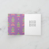 聖降誕祭の聖降誕祭の聖降誕祭のお花柄パープル サンキューカード (内部)