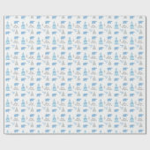 聖降誕祭の聖降誕祭は、白い冬を木に植え付ける ラッピングペーパー (フラット)