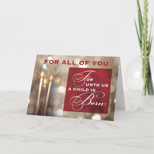 聖降誕祭の蝋燭の子は カード (正面)