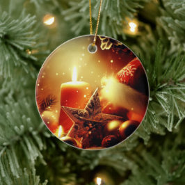 聖降誕祭の蝋燭の装飾 セラミックオーナメント