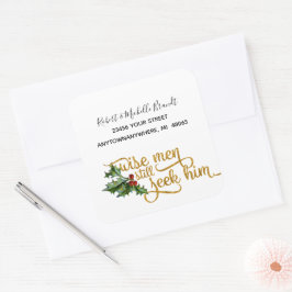 聖降誕祭の賢人がまだ彼を探している差出人住所 スクエアシール