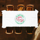 聖降誕祭の赤と緑の陽気を祈る テーブルクロス