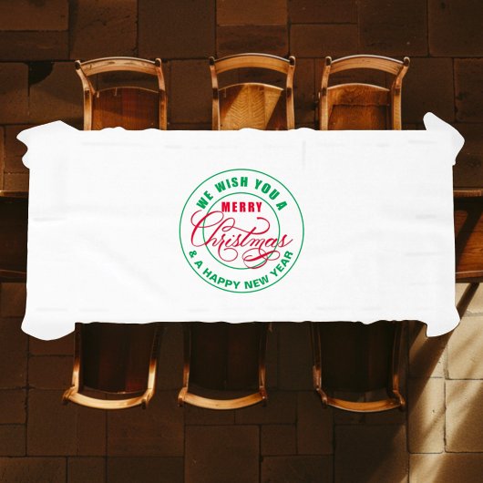 聖降誕祭の赤と緑の陽気を祈る テーブルクロス