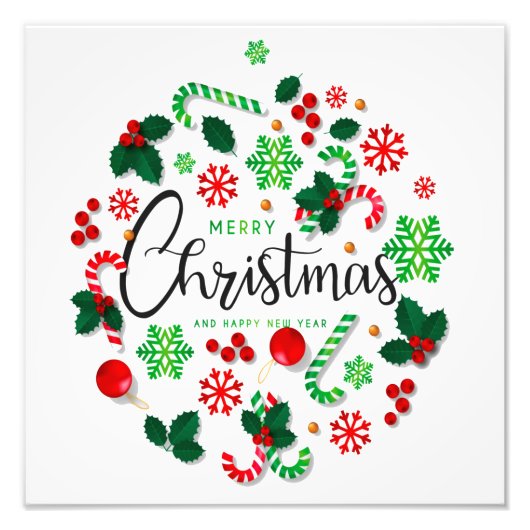 聖降誕祭の陽気な世界 フォトプリント            (正面)