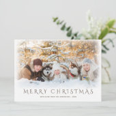 聖降誕祭の雪の降る陽光の挨拶 シーズンカード (スタンド正面)