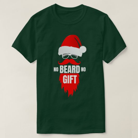 聖降誕祭の飾り無し髭おもしろい無し Tシャツ (デザイン正面)