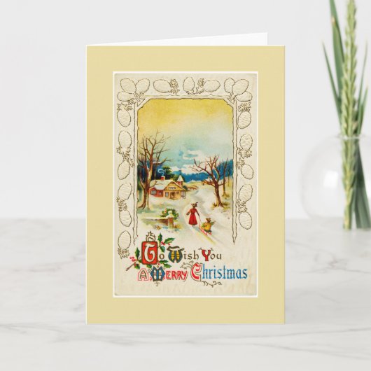 聖降誕祭の黄色い花を咲かせて欲淡い色のしい シーズンカード (正面)