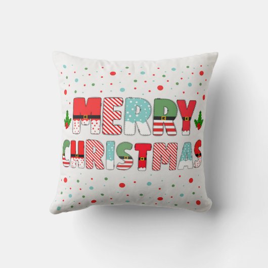 聖降誕祭はっきりした飾お目出とうの文字が書いてある クッション (裏面)