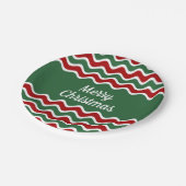 聖降誕祭は緑と赤ストライプのの聖降誕祭 ペーパープレート (アングル)