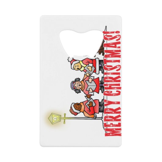 聖降誕祭を喜んで歌う聖降誕祭の歌 クレジットカード栓抜き (正面)