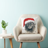 聖降誕祭を祝うサンタハットを着た猫 クッション (椅子)