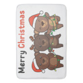 聖降誕祭を祝う動物が聖降誕祭を祝う バスマット (正面縦)