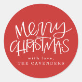 聖降誕祭を祝う手紙を手渡されたハンドレターメリークリスマス ラウンドシール (正面)