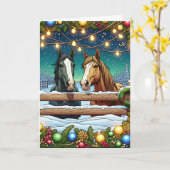 聖降誕祭を祝う | ホースプン カード (黄色い花)