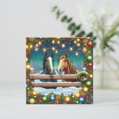 聖降誕祭を祝う | 馬のパンパーソナライズされた カード (スタンド正面)