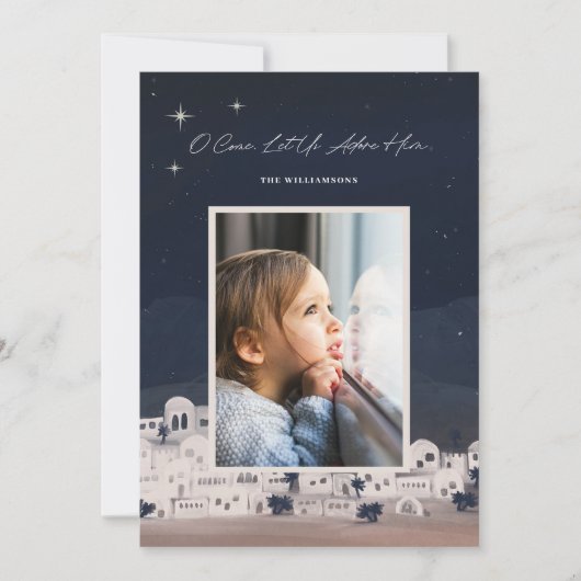 聖降誕祭を祝して彼を崇拝しよう シーズンカード (正面)