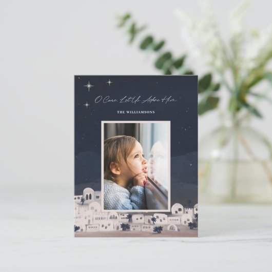 聖降誕祭を祝して彼を崇拝しよう シーズンポストカード (スタンド正面)