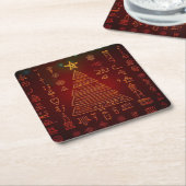 聖降誕祭エジプト象形文字1 スクエアペーパーコースター (アングル)