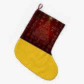 聖降誕祭エジプト象形文字1 ラージクリスマスストッキング (正面 (吊り時))