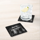 聖降誕祭エレガントお目出度え スクエアペーパーコースター (インサイチュ)