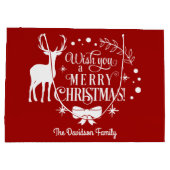 聖降誕祭エレガントの祝儀を祈る ラージペーパーバッグ (裏面)