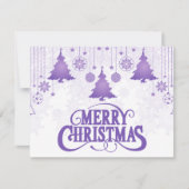 聖降誕祭エレガントを願う紫のメリークリスマス シーズンカード (正面)