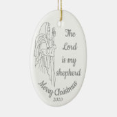 聖降誕祭カスタムの日付クリスマス主は私の羊飼いだ セラミックオーナメント (右)