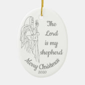 聖降誕祭カスタムの日付クリスマス主は私の羊飼いだ セラミックオーナメント (正面)