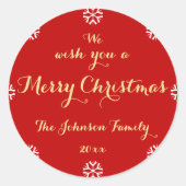 聖降誕祭カスタムの雪片を楽しませてやろう ラウンドシール (正面)