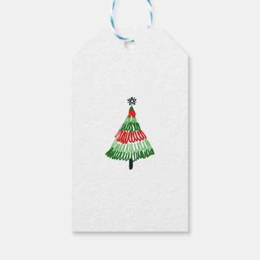 聖降誕祭カラフルは皆好い天気だ ギフトタグ (裏面)