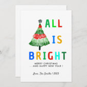 聖降誕祭カラフルは皆好い天気だ シーズンカード (正面/裏面)