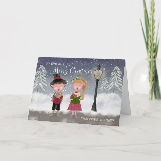 聖降誕祭カローラーズカードをお願い カード (正面)