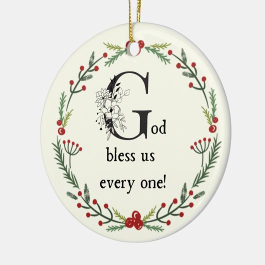 聖降誕祭キャロル神が私たちを祝福する セラミックオーナメント (左)