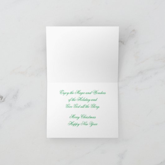 聖降誕祭キャンドルと編集可能メッセージの信仰 サンキューカード (内部)