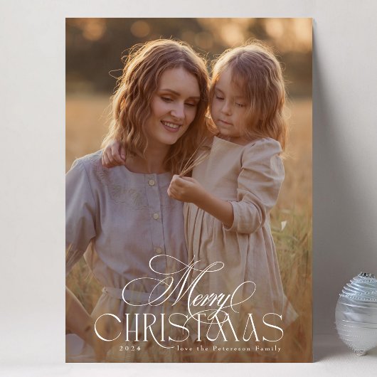 聖降誕祭クラシックエレガント祭祭 | フォト シーズンカード