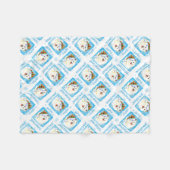 聖降誕祭サモエド フリースブランケット (正面(横))