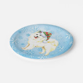 聖降誕祭サモエド ペーパープレート (アングル)