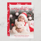 聖降誕祭シンプルを祝うクリスマス | フォト シーズンカード (正面/裏面)
