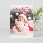 聖降誕祭シンプルを祝うクリスマス | フォト シーズンカード (スタンド正面)