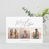 聖降誕祭シンプル祝 | 6フォトコラージュhappy シーズンカード (スタンド正面)