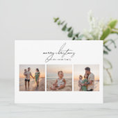 聖降誕祭シンプル祝 | 6フォトコラージュhappy シーズンカード (スタンド正面)