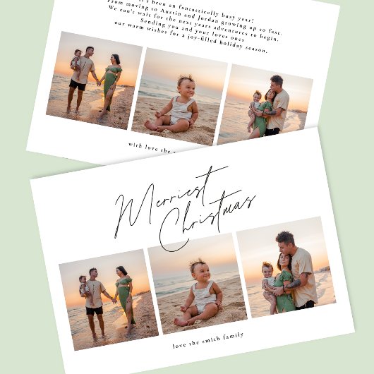 聖降誕祭シンプル祝 | 6フォトコラージュhappy シーズンカード