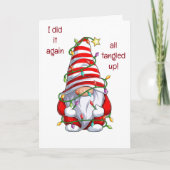 聖降誕祭ストップの愉快なことわざには何も期待できない シーズンカード (正面)